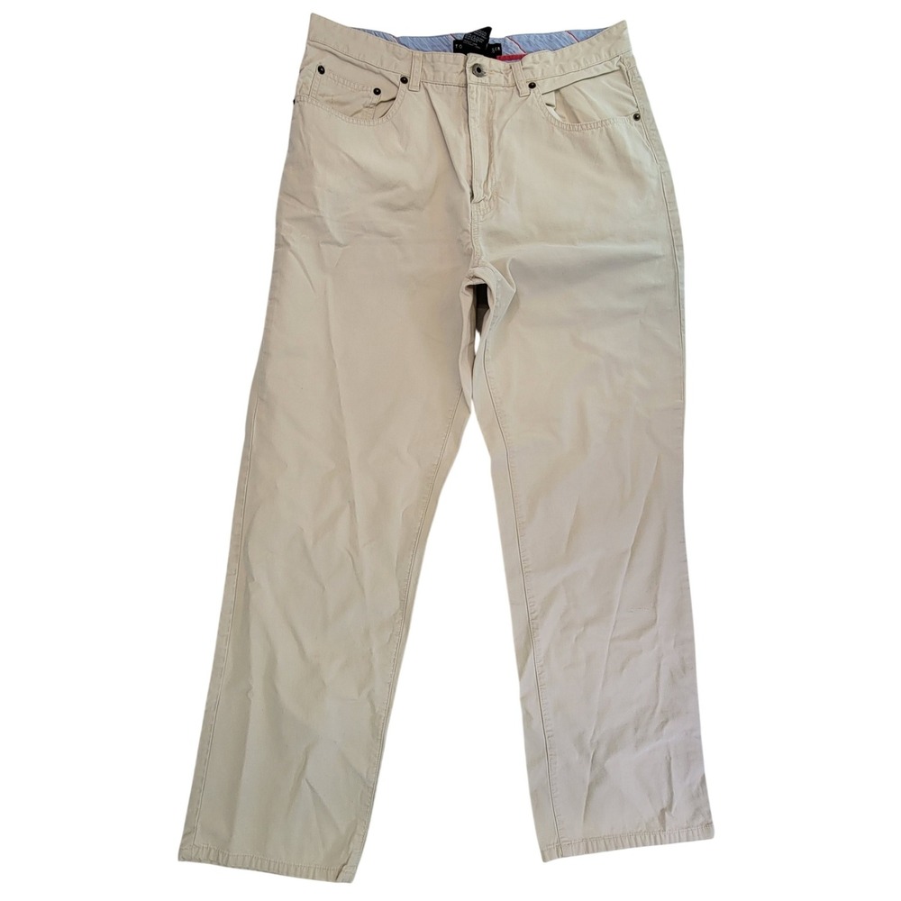 Tommy Hilfiger Mens Khaki Straight Fit Casual Chino Pants Size 34x32